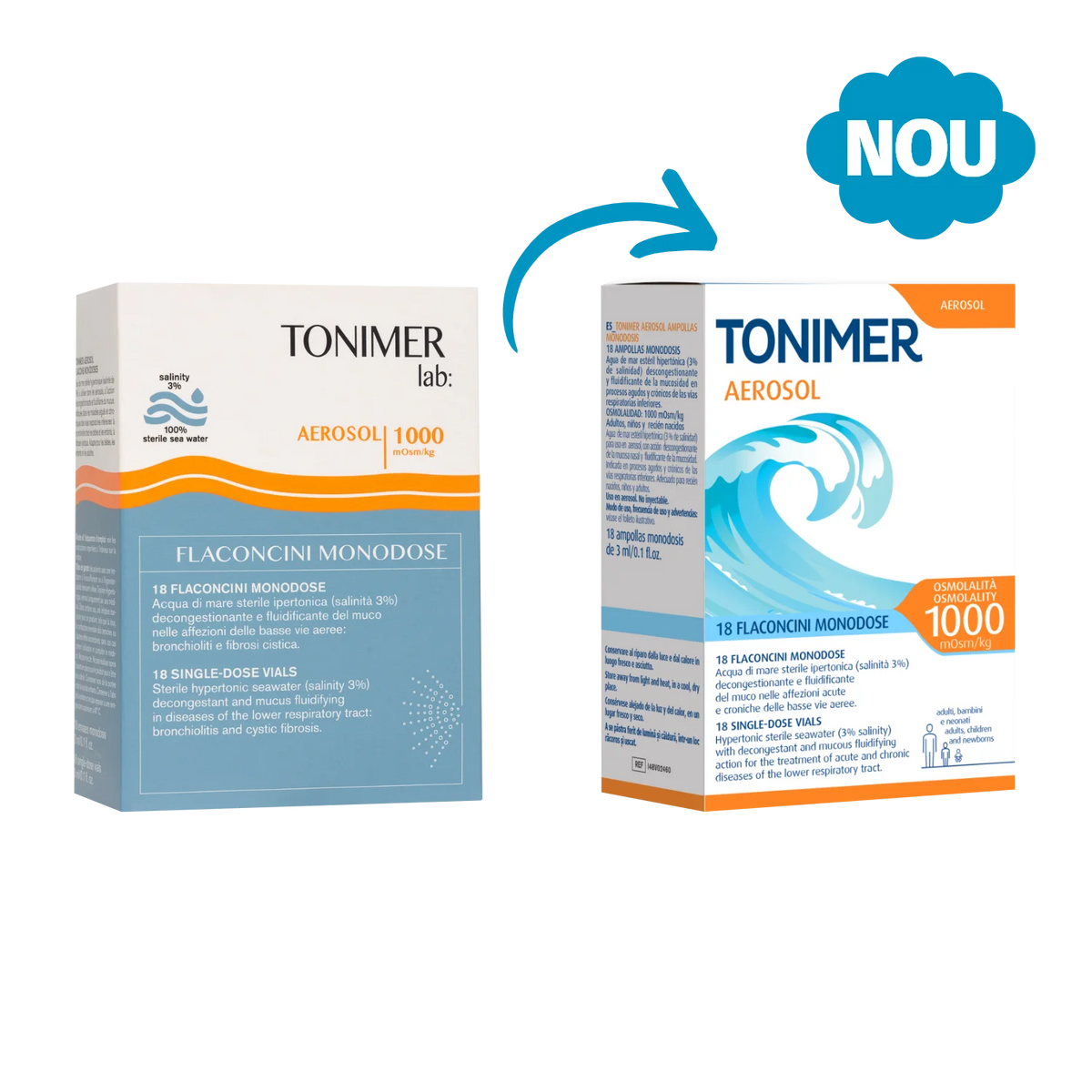 Tonimer Lab – Hypertonic Aerosol Vials (18 × 3 ml)