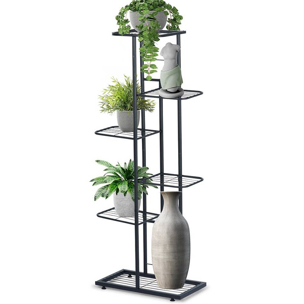 Plant Stand Metal Black 6-Level 106 cm 569809