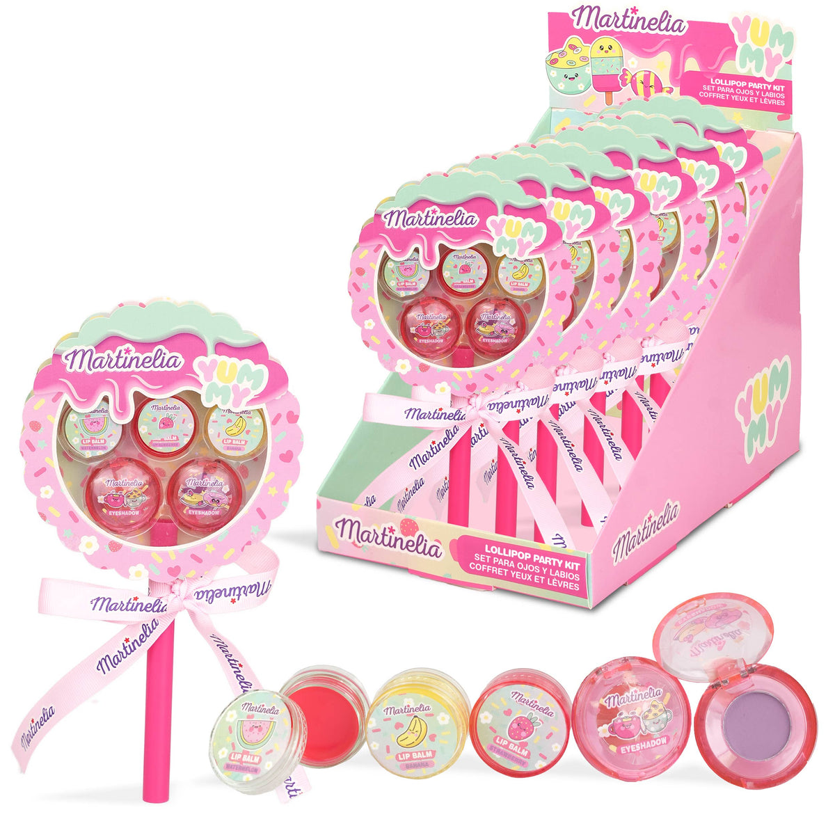 Party Kit: 3 Lip Balm, 2 Eyeshadow  - Martinelia