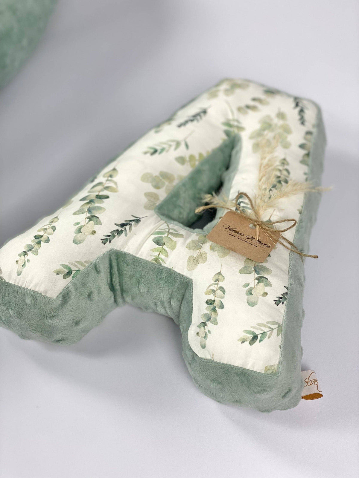 Personalized Letter A Pillow – Botanical Nursery Initial Cushion, Custom Monogram Baby Decor: P