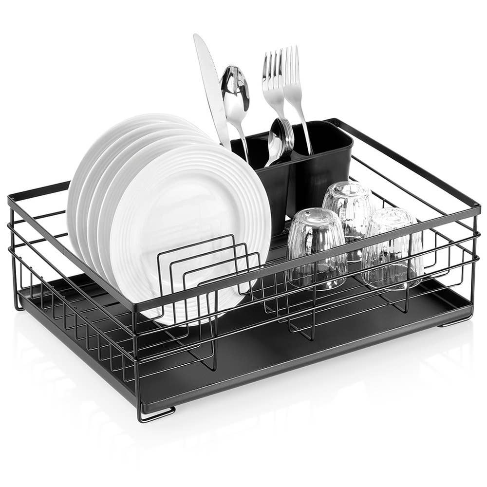 Dish Drainer Rack Black 43x32x14.5 cm 229044