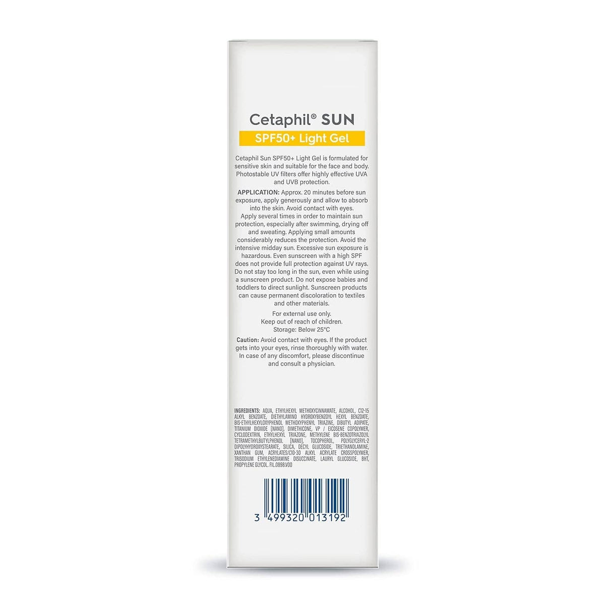 Cetaphil Sun SPF 50 Sunscreen For Combination Skin Type, Very High Protection Lightweight Gel, Water-resistant, Vitamin E, 50 ml