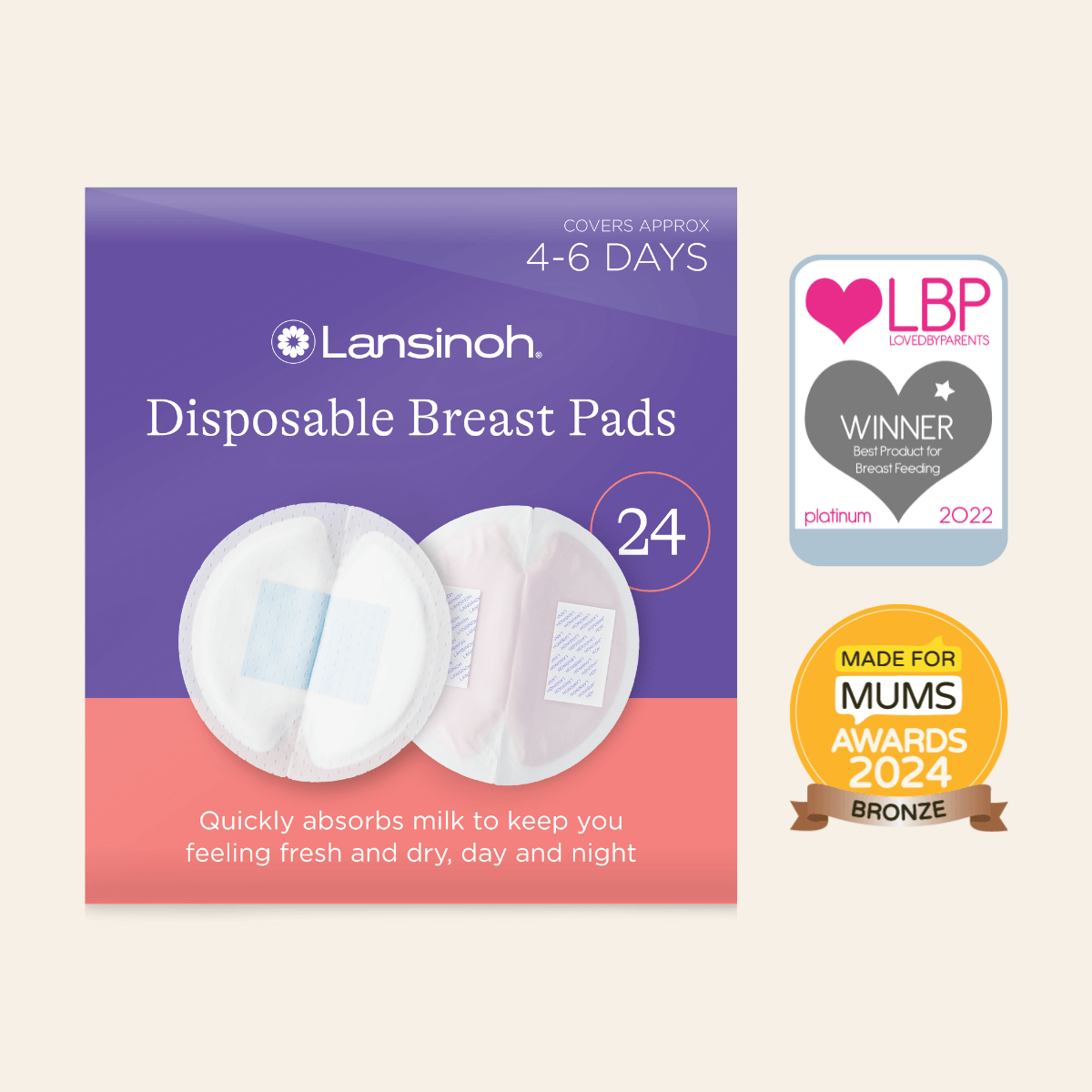 Lansinoh Disposable Breast Pads 24 pieces
