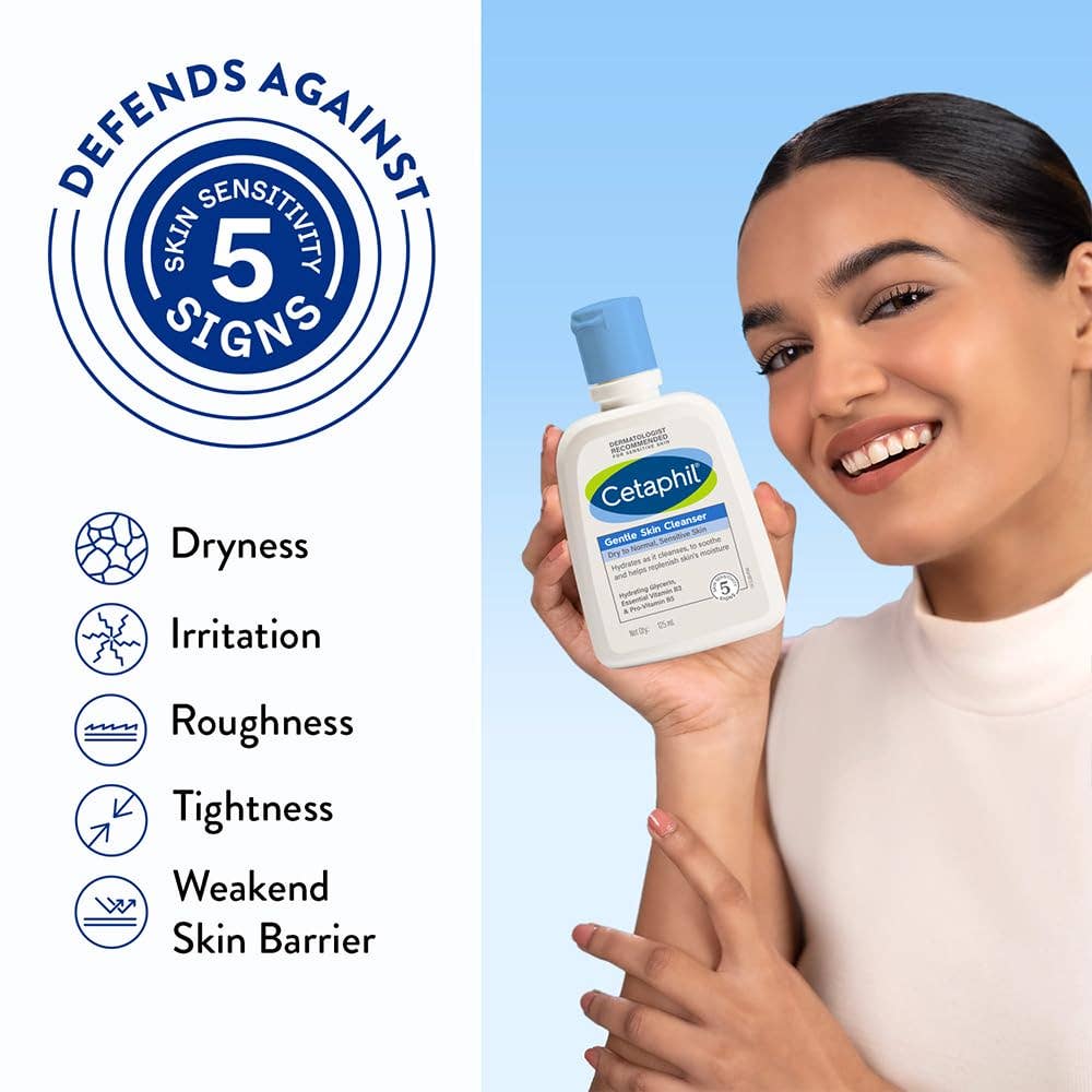 Cetaphil Paraben, Sulphate-Free Gentle Skin Hydrating Face Wash Cleanser with Niacinamide, Vitamin B5 for Dry to Normal, Sensitive Skin: 250 ml