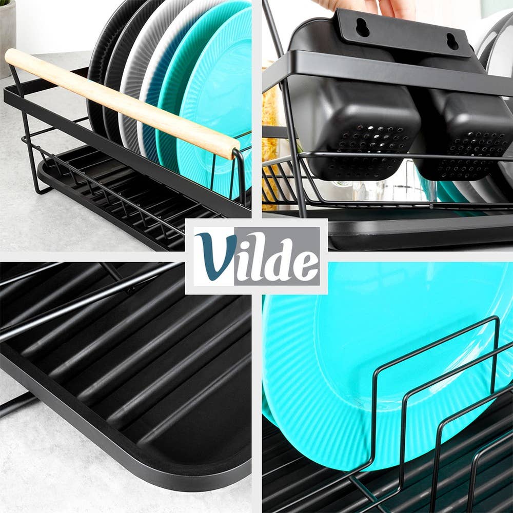 Dish Drainer Rack Black 50.5x33x18 cm 229189