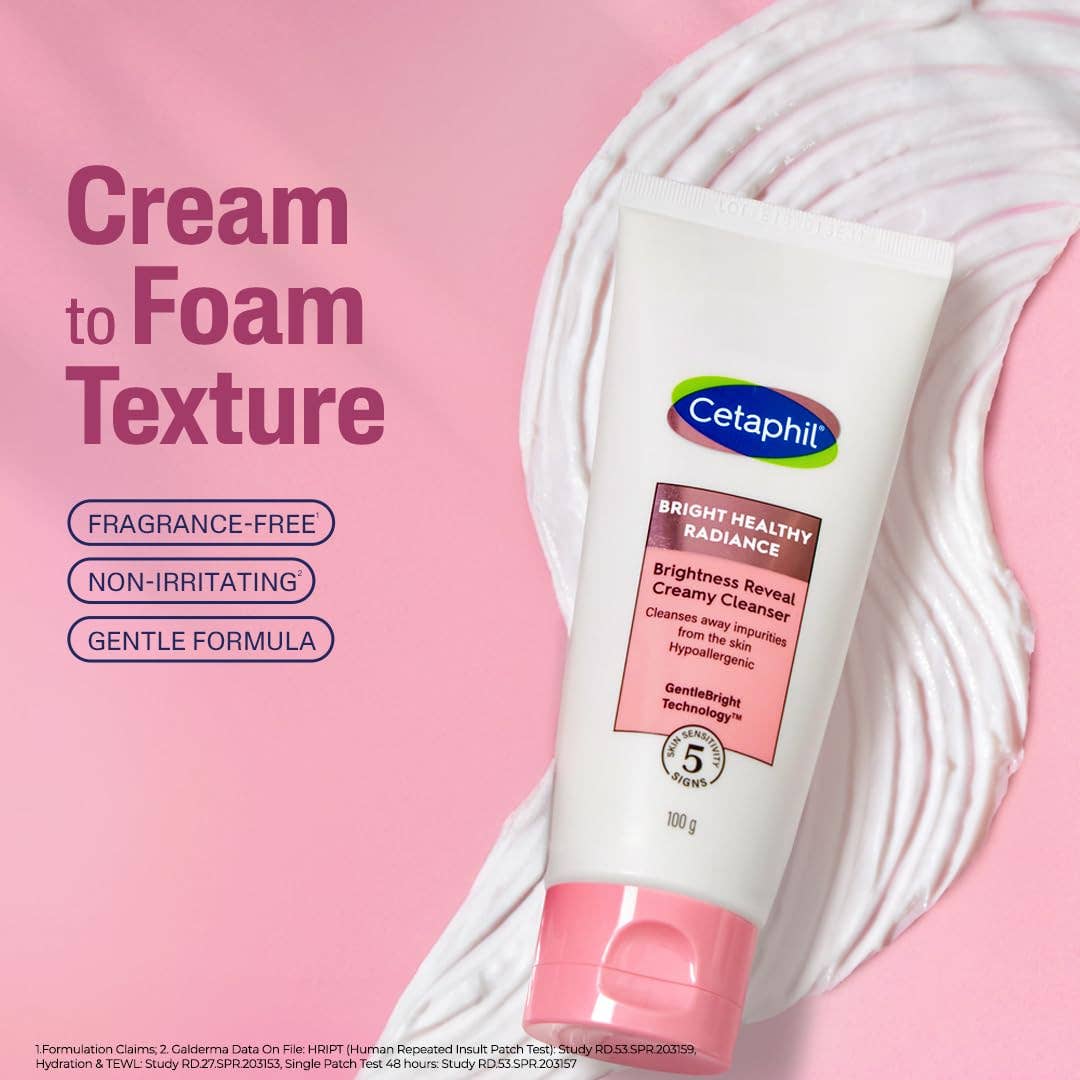 Cetaphil Brightness Reveal Creamy Cleanser, 100 g| Brightening Face Wash for Uneven Skin Tone| Niacinamide, Sea Daffodil| Fragrance Free| Dermatologist Recommended