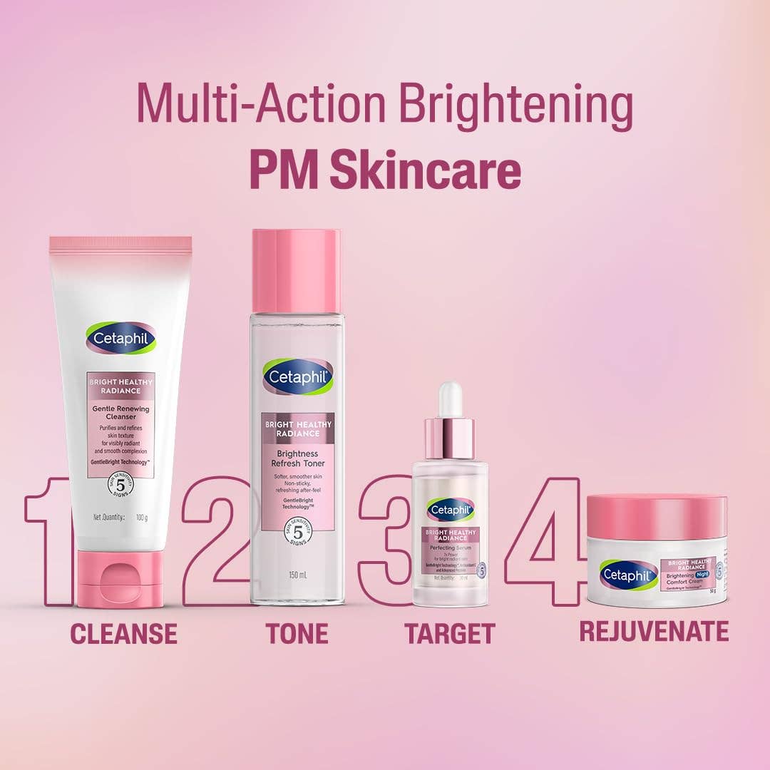 Cetaphil Brightening Night Comfort Cream | For Dark Spots, Uneven Skin Tone| Fragrance Free| Dermatologist Recommended, 50g