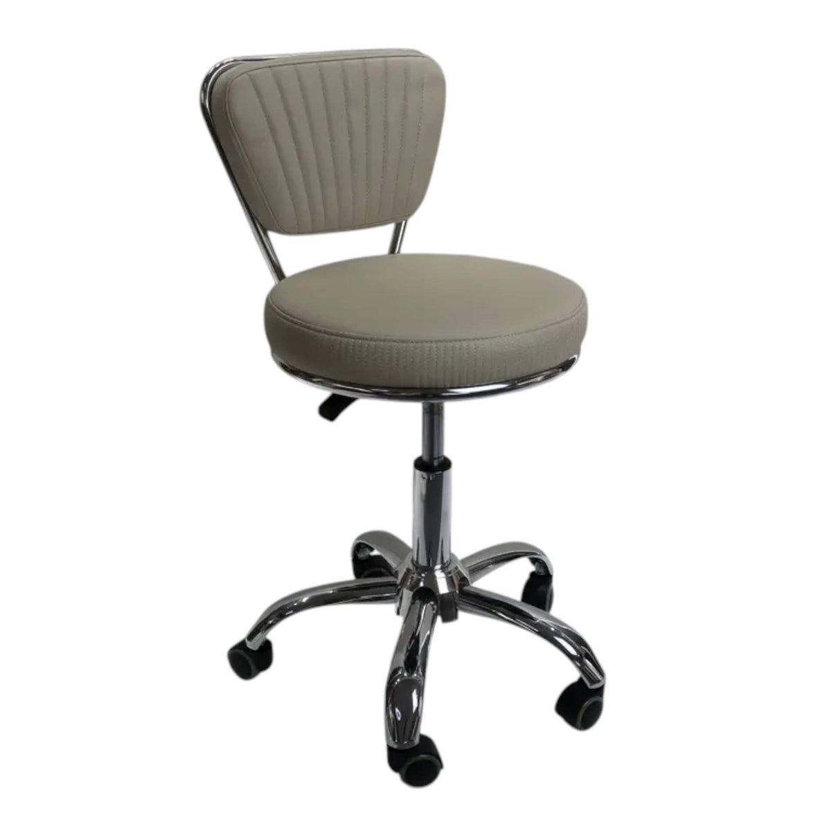 Extra Comfort & Smooth Mobility Pedi Stool: Off-White