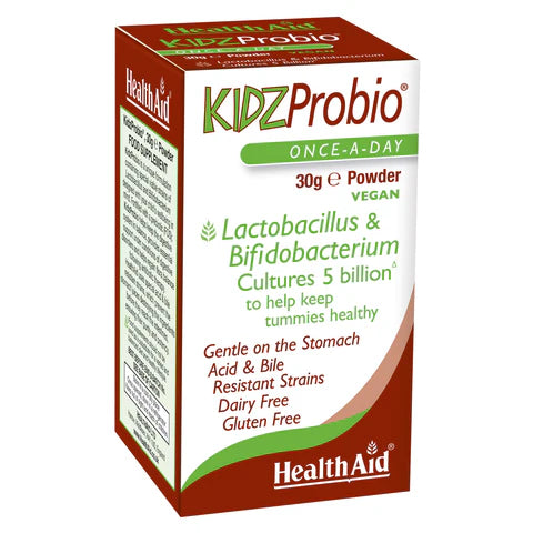 HealthAid KidzProbio 5 Billion Powder - Probiotics for children's gut health and immune support.