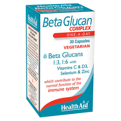 HealthAid Beta Glucan Complex Capsules - Immune and antioxidant support with beta glucans, vitamins, and minerals.