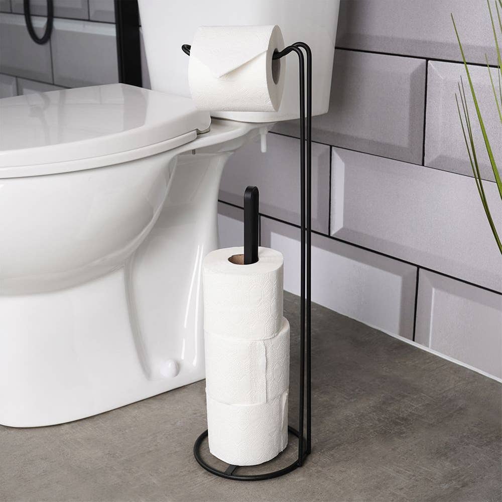 Toilet Paper Stand Metal Black 54 cm 569736