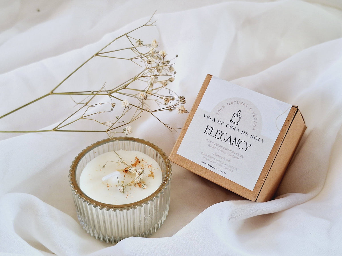 Soy candle in glass jar (mini) ylang-ylang and jasmine: Spanish