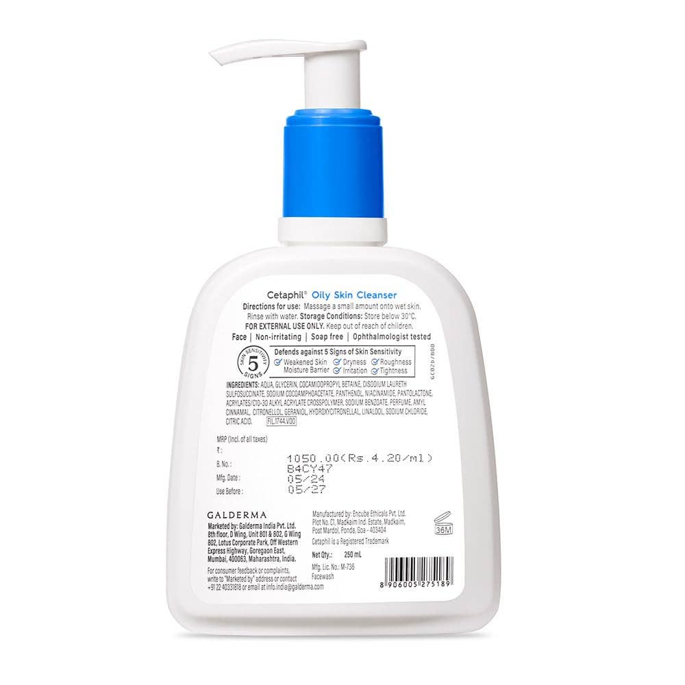 Cetaphil Oily Skin Cleanser , Daily Face Wash for Oily, Acne prone Skin , Gentle Foaming: 125 ml