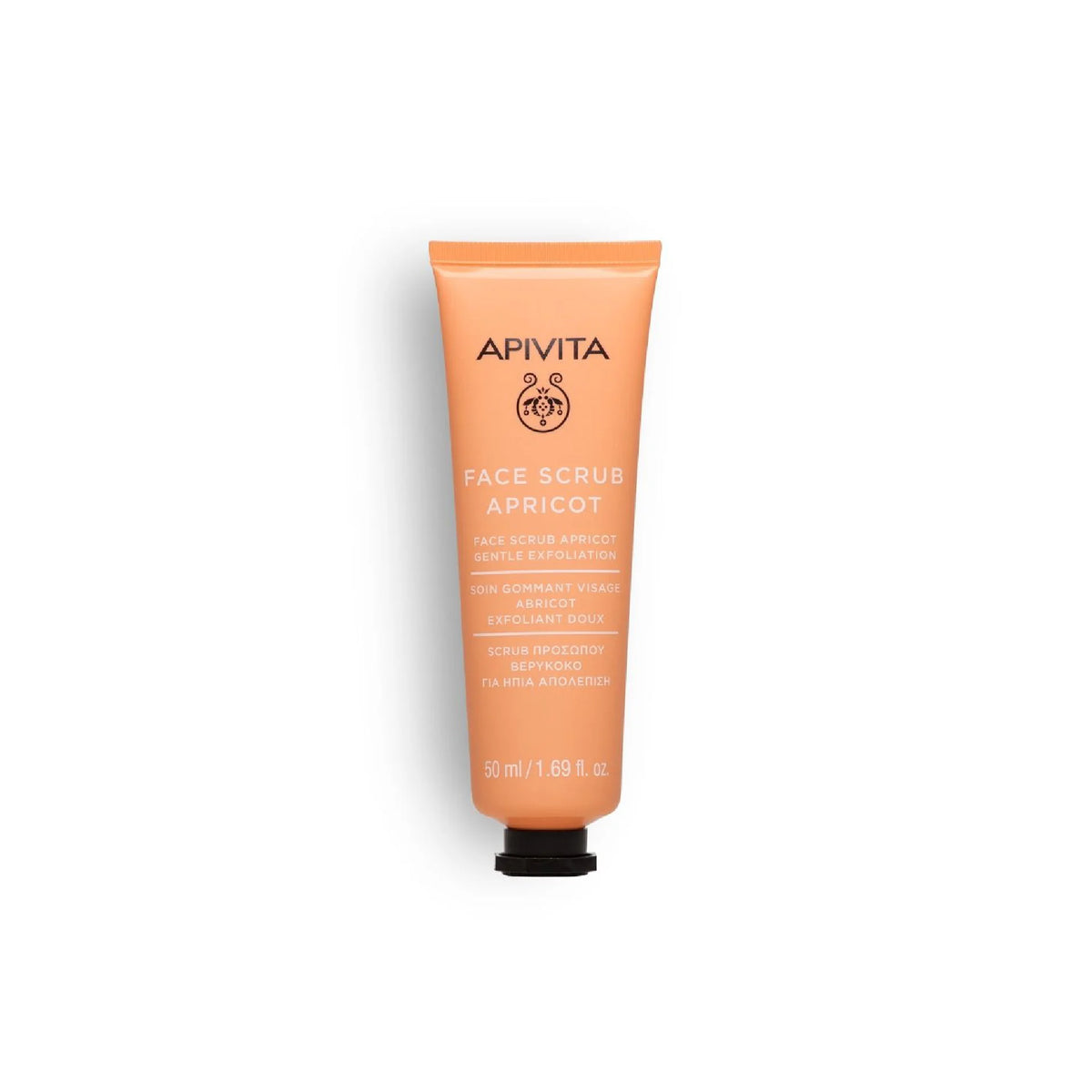Apivita Face Scrub with Apricot for gentle exfoliation and smooth, radiant skin.