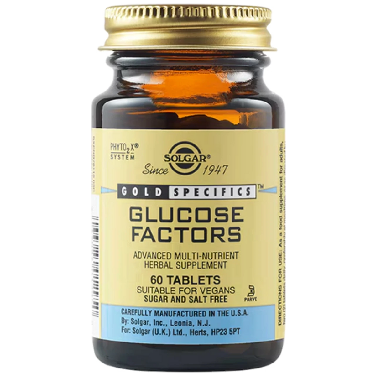 Solgar Glucose Factors Tablets - Supports healthy glucose metabolism and insulin action.