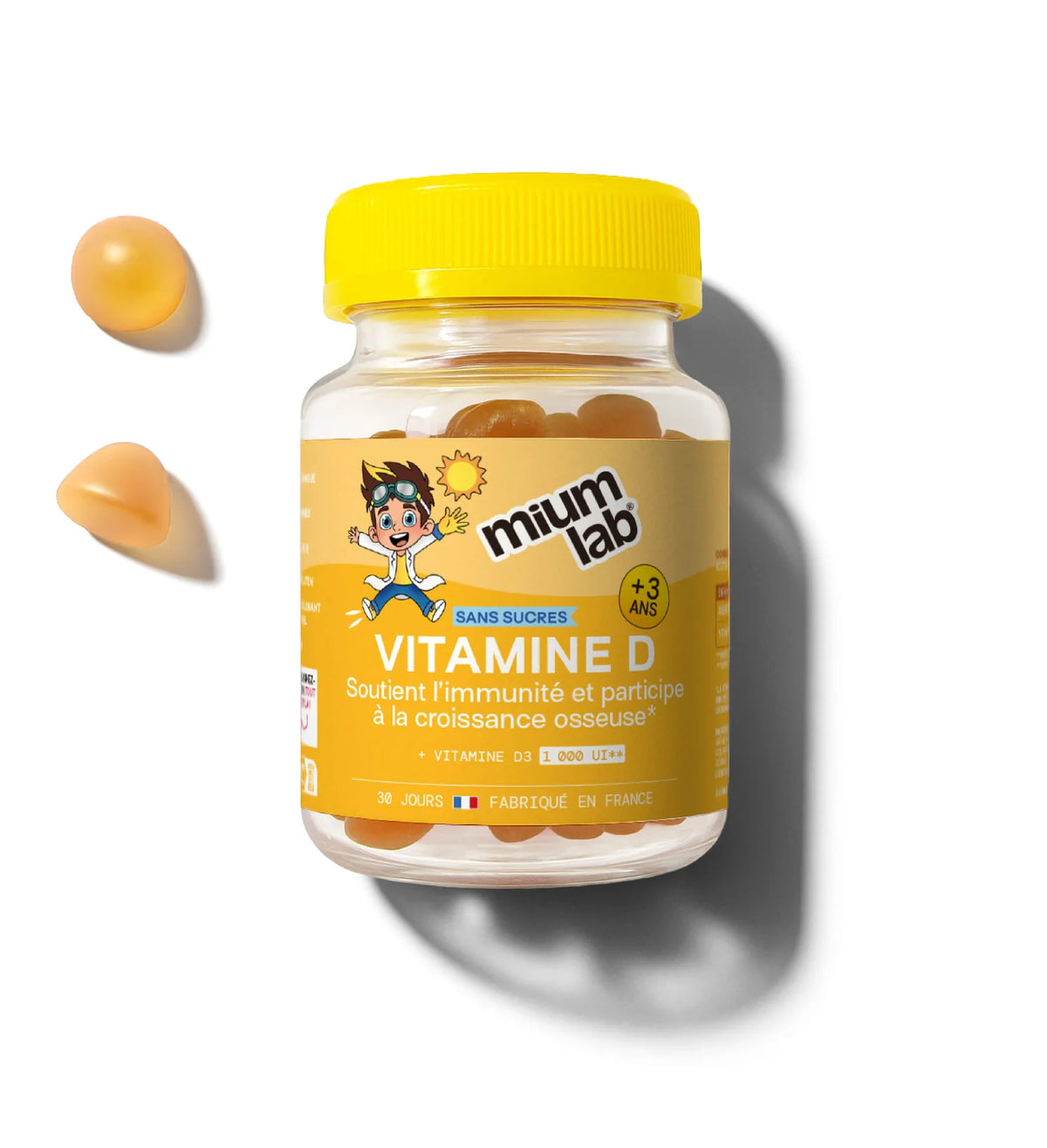 Mium Lab Vitamin D3 1000 IU Sugar-Free Gummies 30 Gummies | Immune & Bone Support