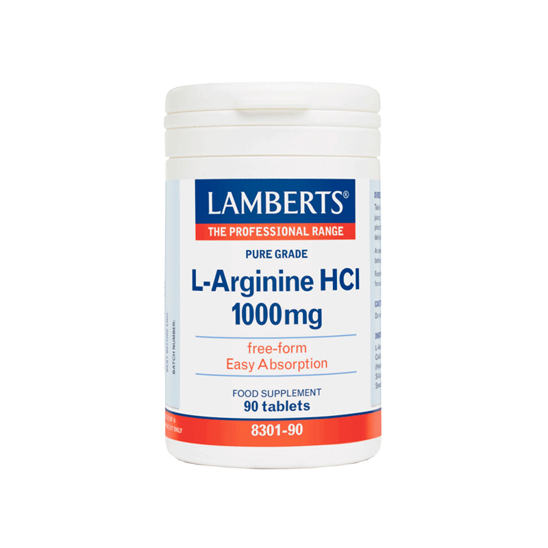 Lamberts L-Arginine HCI 1000mg - Cardiovascular support.