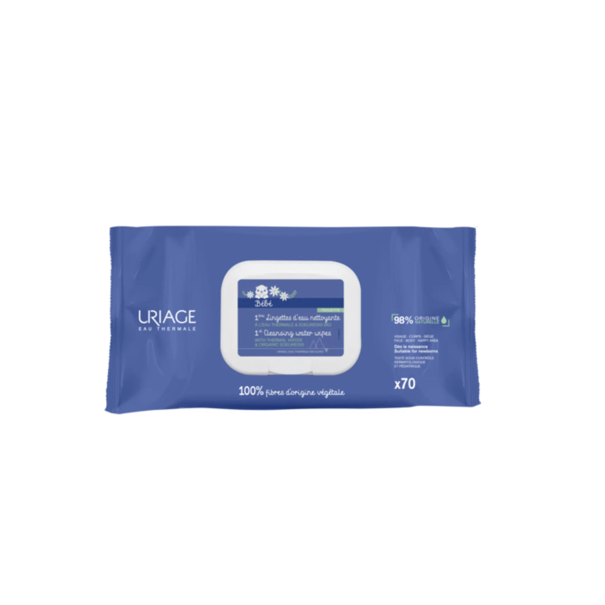 Uriage Baby 1st Cleansing Wipes for gentle and hydrating cleansing of baby's skin.