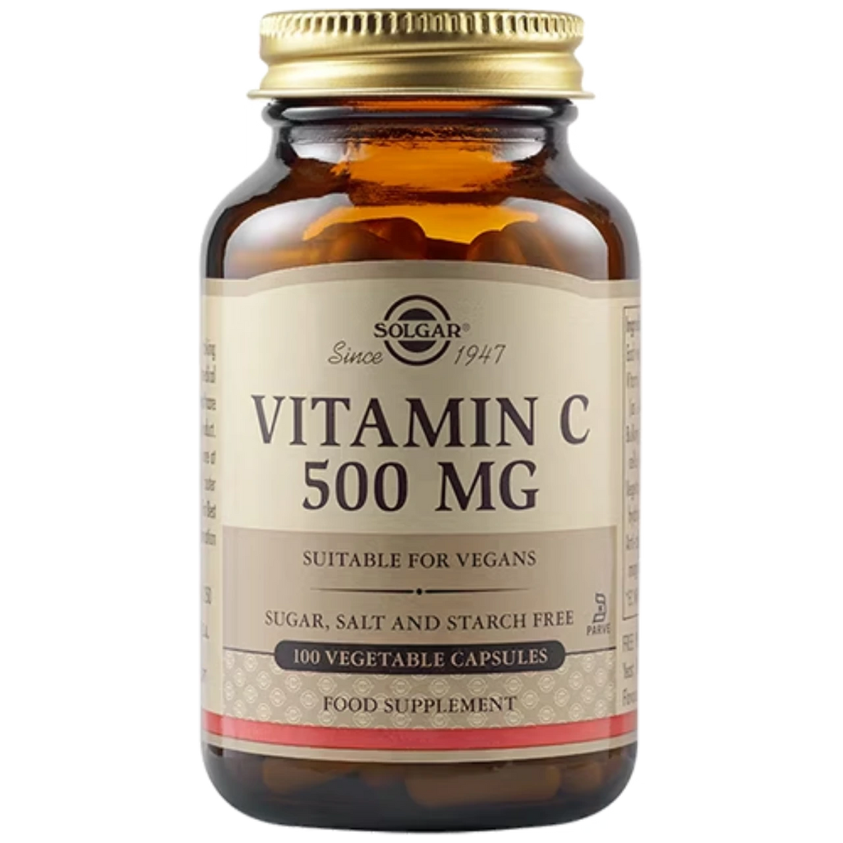 Solgar Vitamin C 500 mg - Promotes immune health and antioxidant protection.