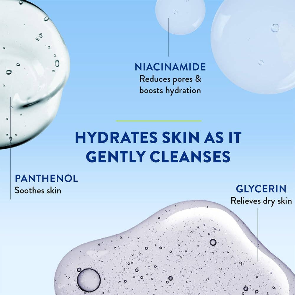 Cetaphil Paraben, Sulphate-Free Gentle Skin Hydrating Face Wash Cleanser with Niacinamide, Vitamin B5 for Dry to Normal, Sensitive Skin: 500 ml