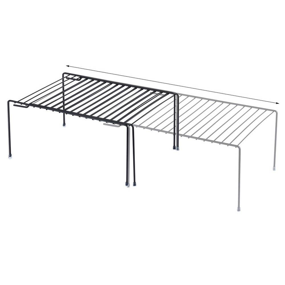Kitchen Shelf Metal Black Sliding 34.5-48 cm 229106
