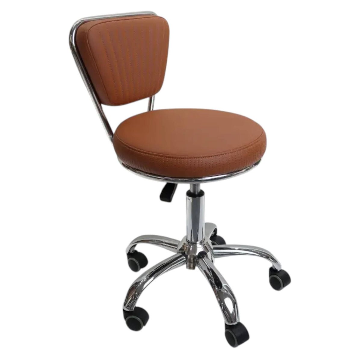 Extra Comfort & Smooth Mobility Pedi Stool: Off-White