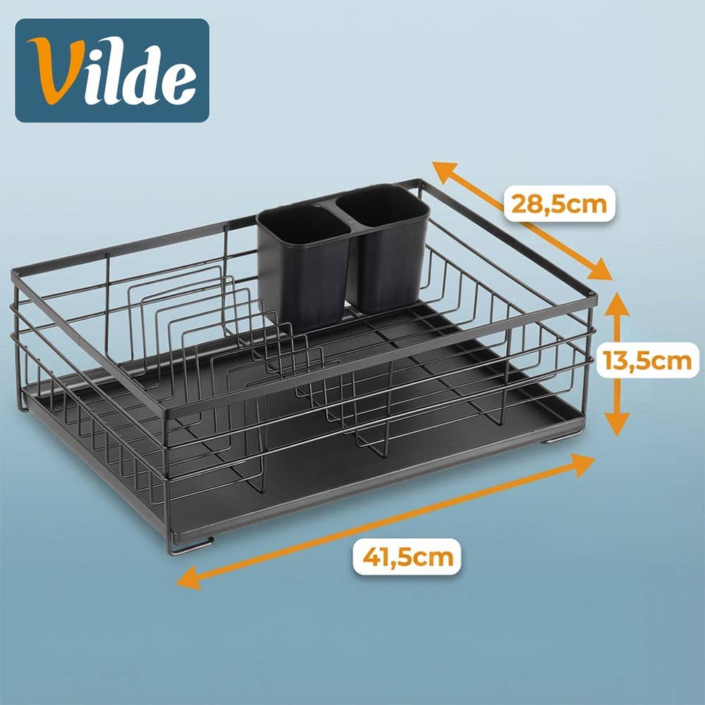 Dish Drainer Rack Black 43x32x14.5 cm 229044