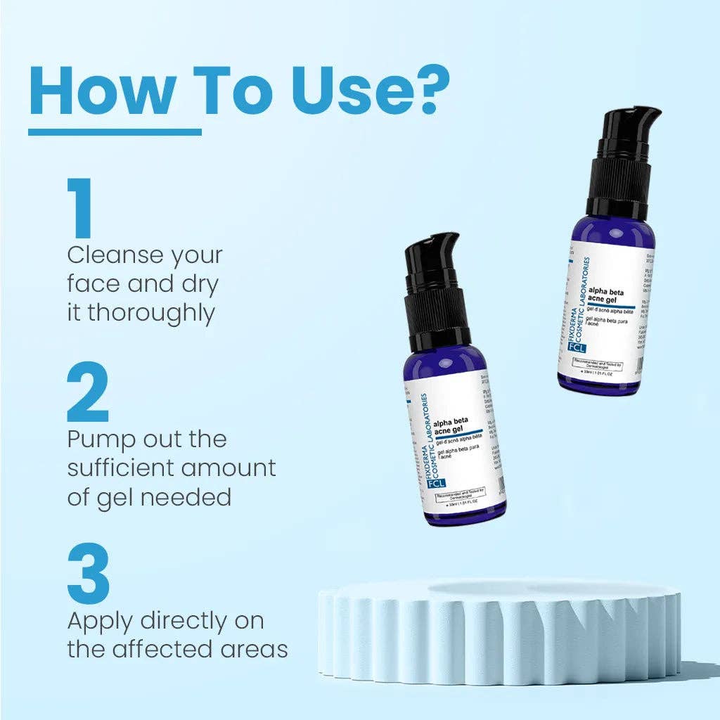 FCL Alpha Beta Acne Gel | 30 ml |  Salicylic & Glycolic Acid – Clears Breakouts & Unclogs Pores