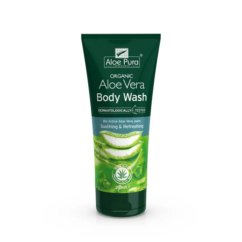  Organic Aloe Vera Body Wash by Optima - Soothing and moisturizing shower gel for dry skin