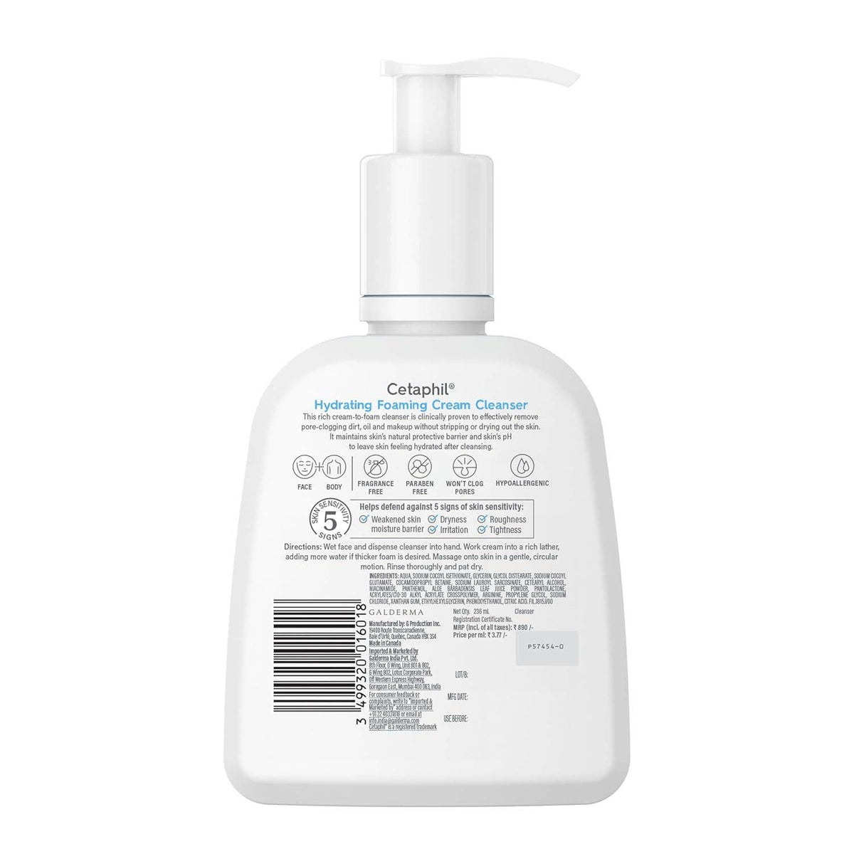 Cetaphil Hydrating Foaming Face Wash | 236 ml