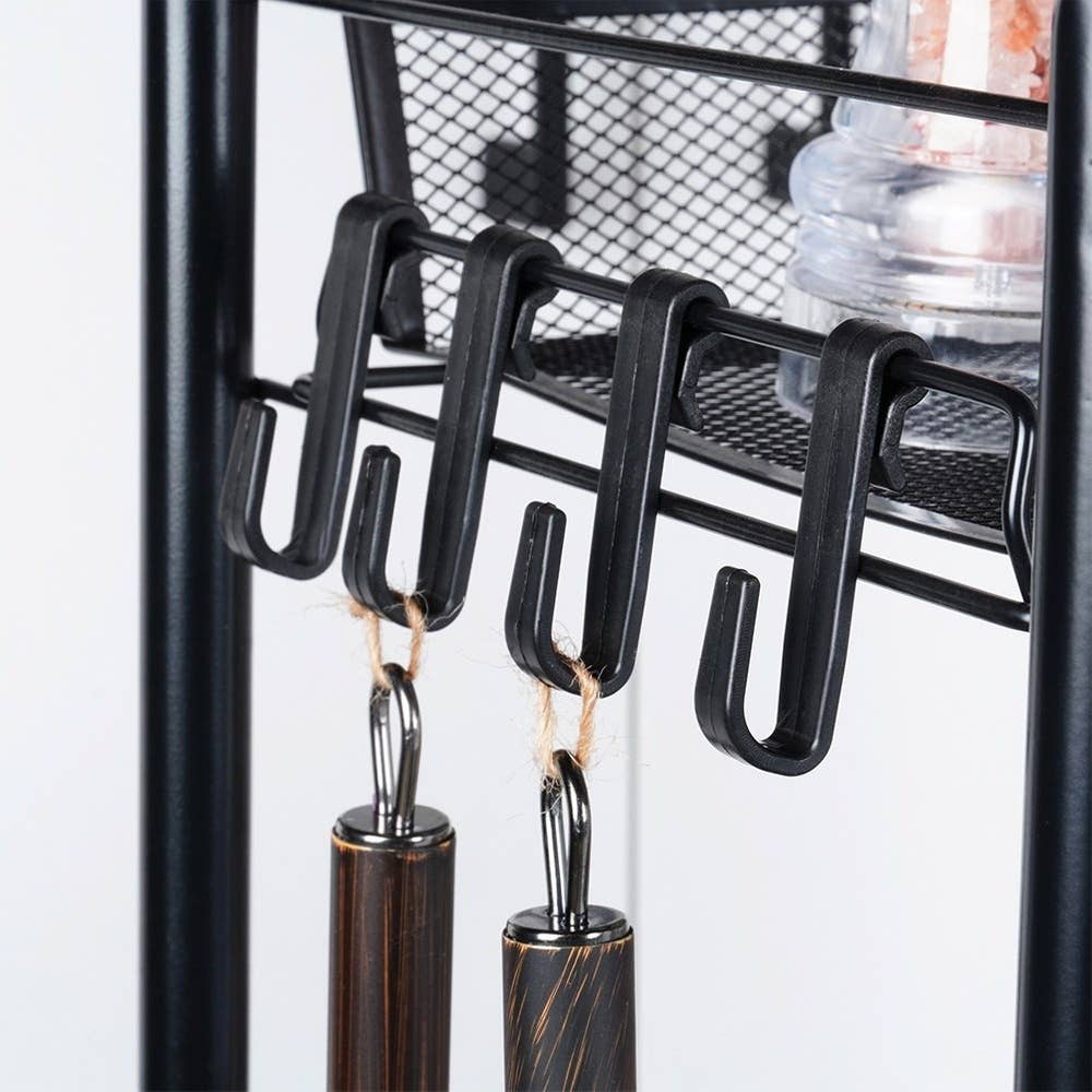 Storage Trolley Metal Black 4-Level 568028