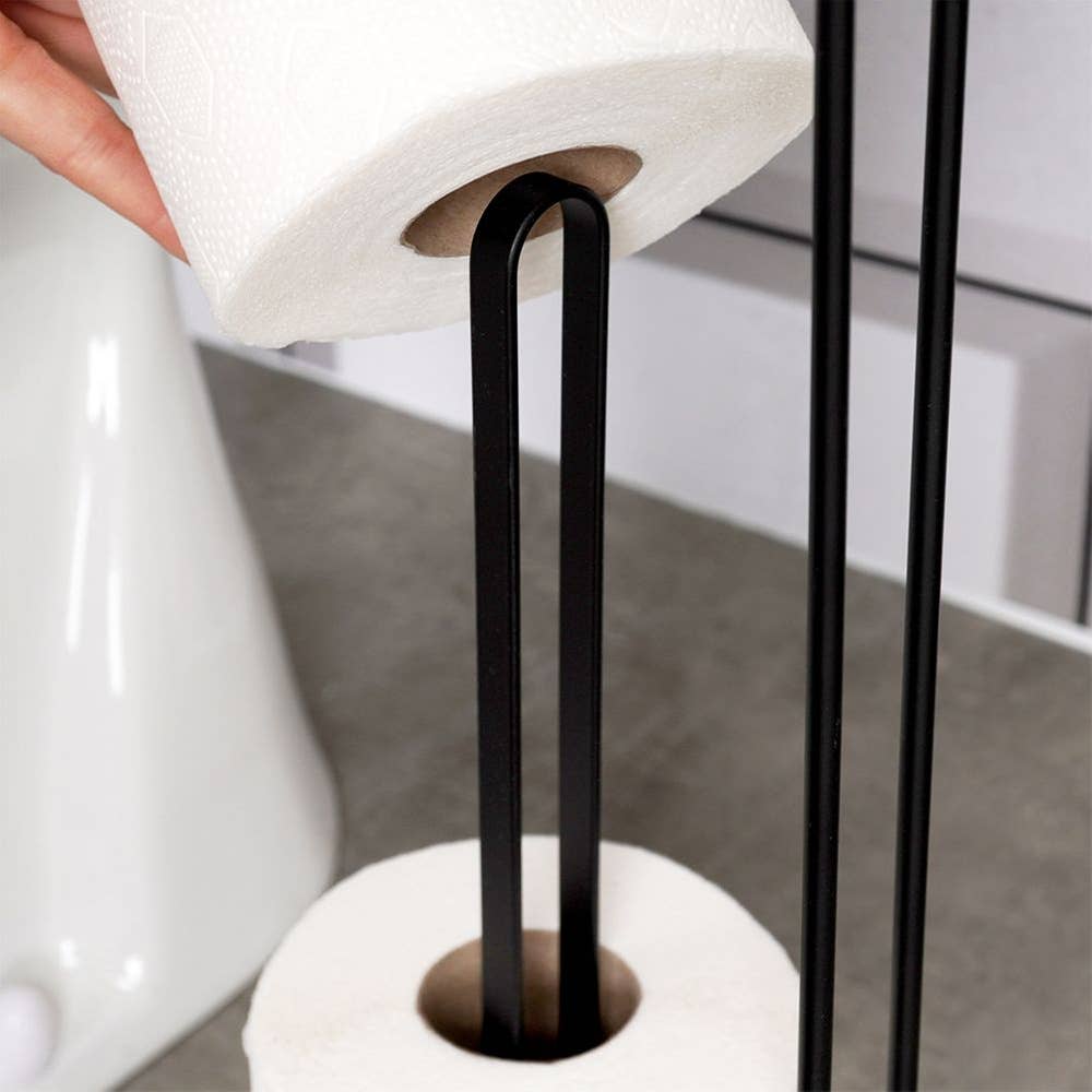 Toilet Paper Stand Metal Black 54 cm 569736