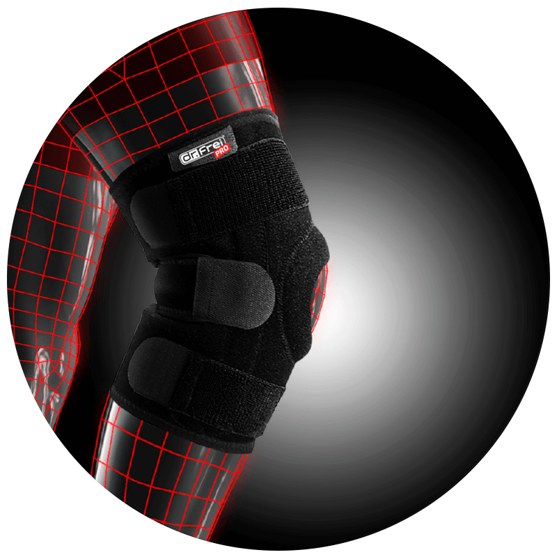 STABILIZING KNEE SUPPORT WITH 4 SPIRAL STAYS