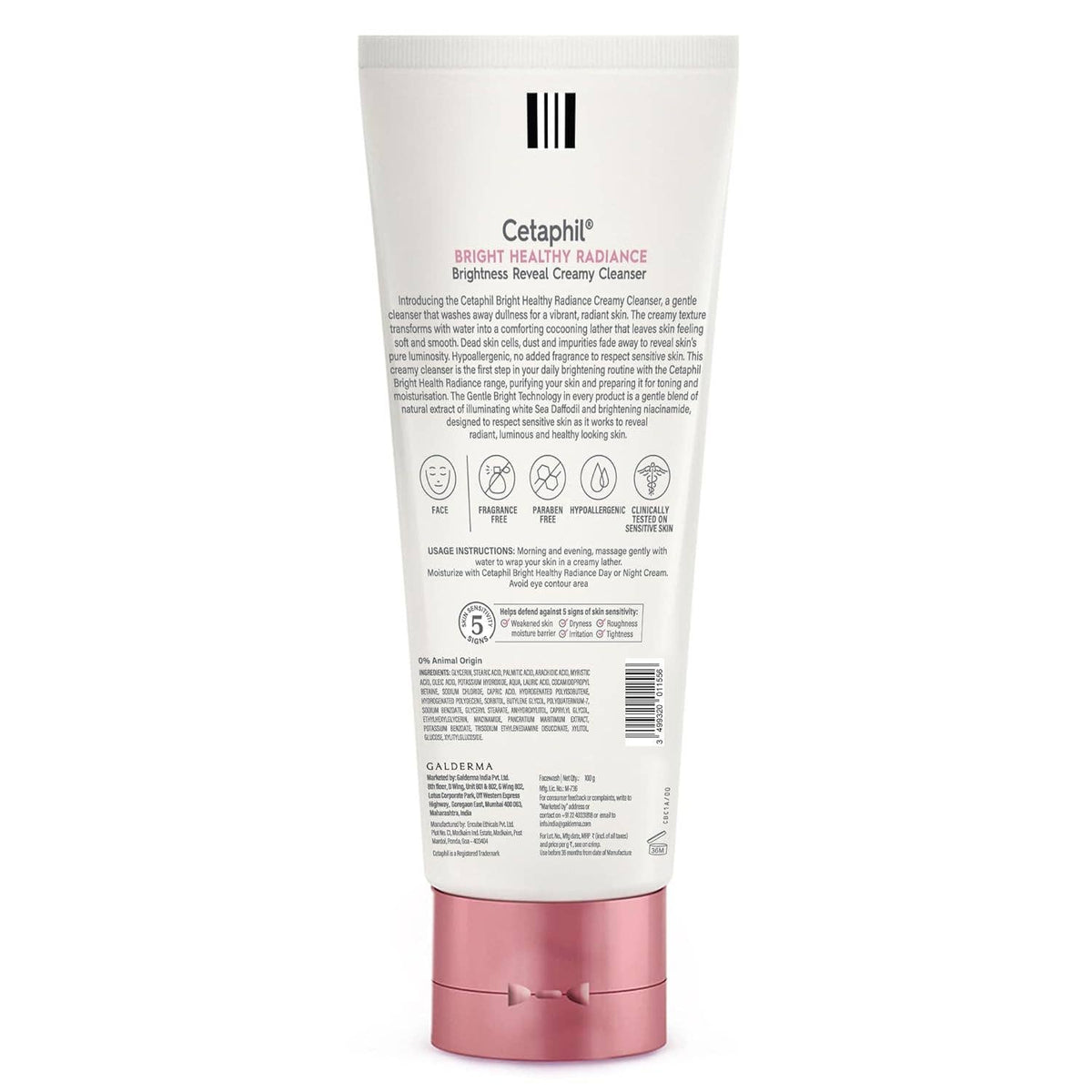 Cetaphil Brightness Reveal Creamy Cleanser, 100 g| Brightening Face Wash for Uneven Skin Tone| Niacinamide, Sea Daffodil| Fragrance Free| Dermatologist Recommended