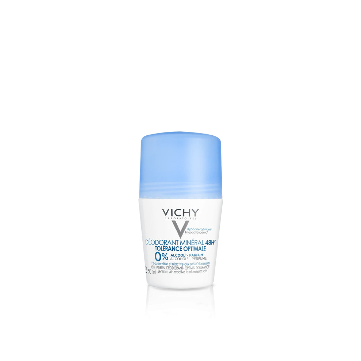 Vichy Mineral 48H Roll-On Deodorant - Gentle, effective protection for sensitive skin.