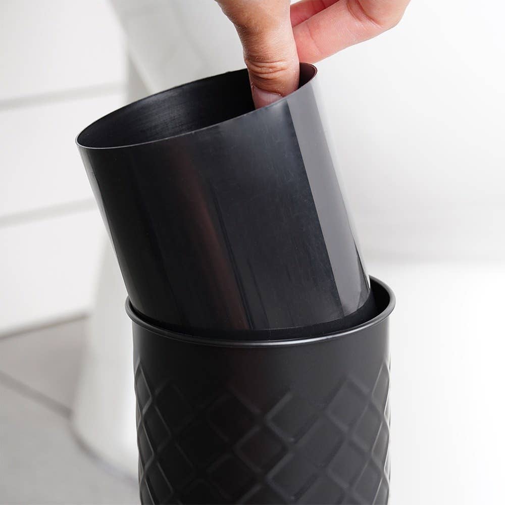 Toilet Brush with Stand Metal Black 38x10 cm 569962