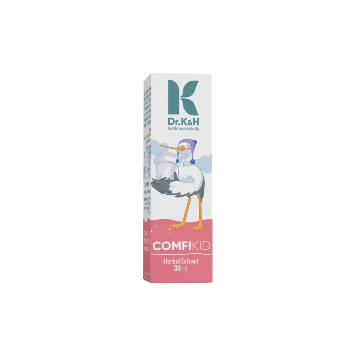 Dr. K&H ComfiKid bottle for natural relief from dry cough in infants, children, and adults.
