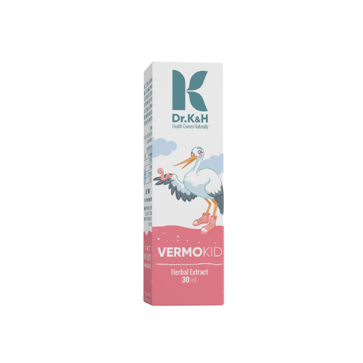 Dr. K&H VermoKid natural pinworm remedy for children and adults, with walnut wood extract for effective relief and prevention.