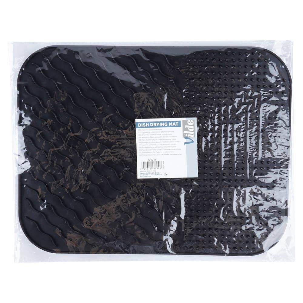 Dish Drying Mat Silicone Black 34x26.5 cm 229241
