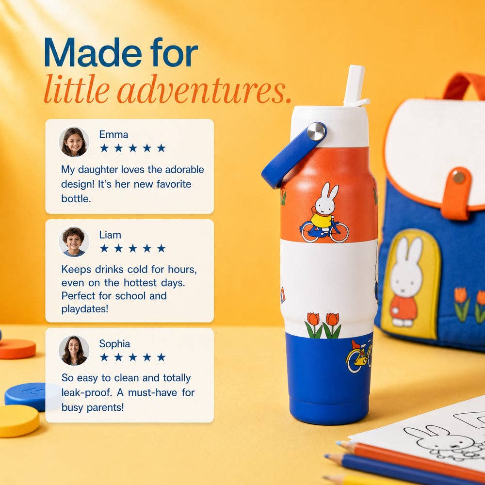 IZY Bottle 900ml x Miffy - Flag: Red, White & Blue