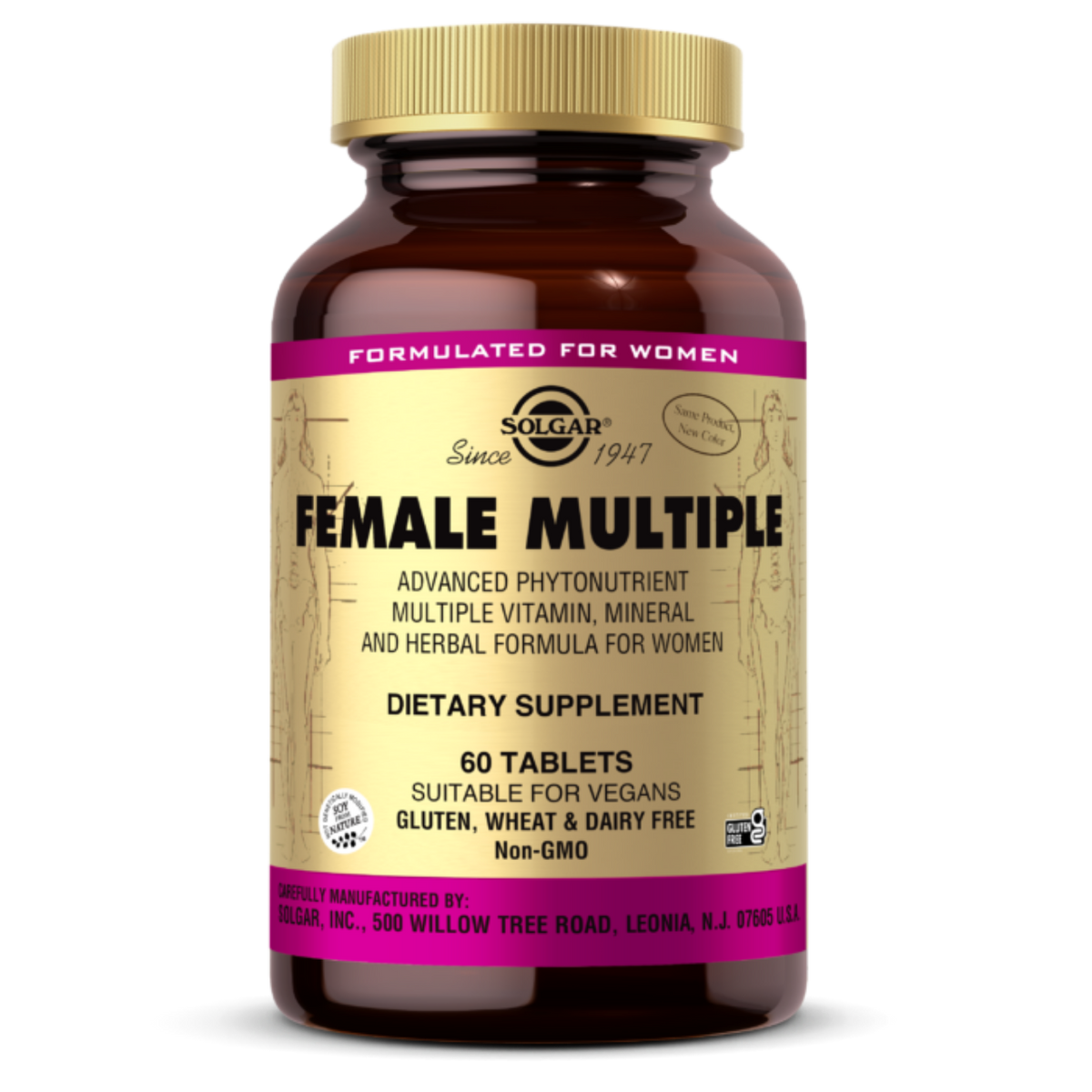 Solgar Female Multiple - Advanced multivitamin and herbal formula for women's health.