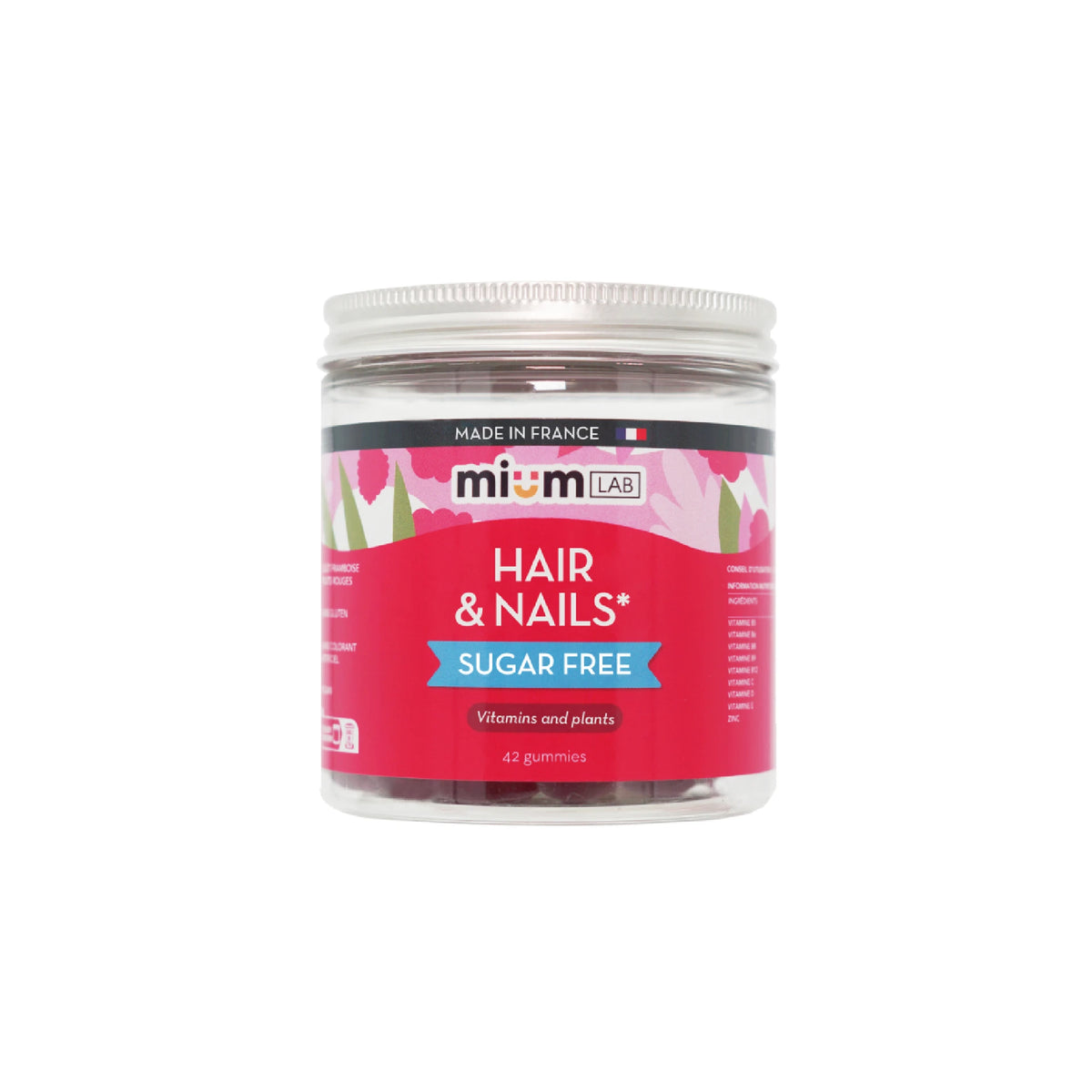 Mium Lab Hair & Nails Gummies – biotin-infused hair and nail growth supplement.
