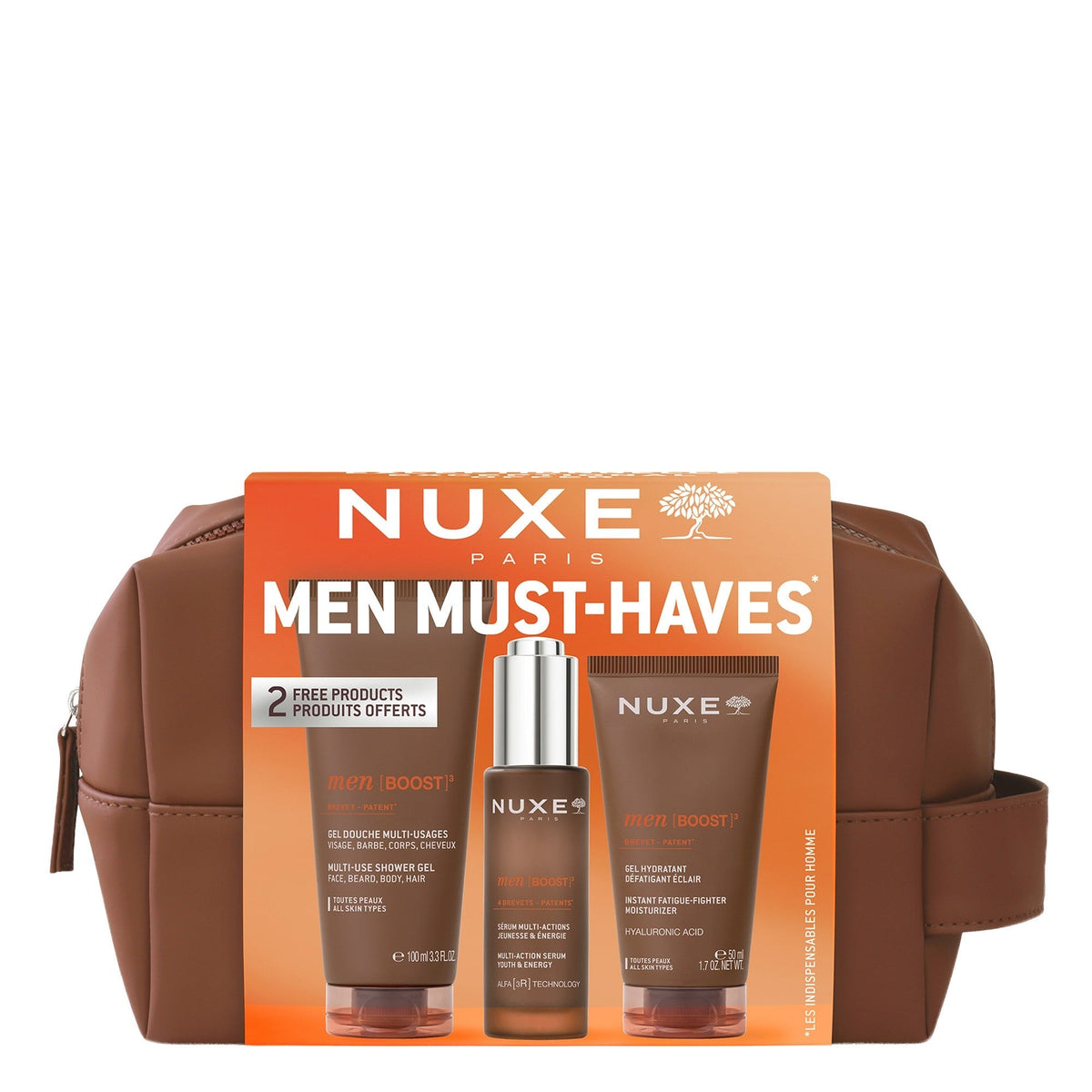 NUXE Men Serum Face Balm Shower Gel Set