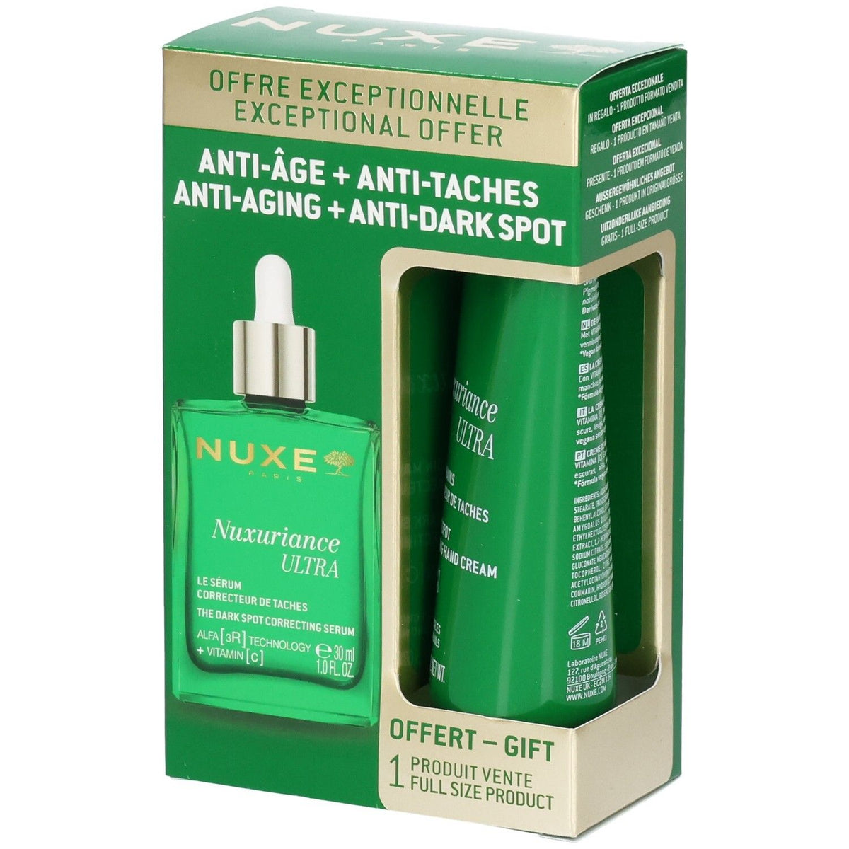 NUXE Nuxuriance Ultra Serum 30ml & Hand Cream 75ml Gift Set