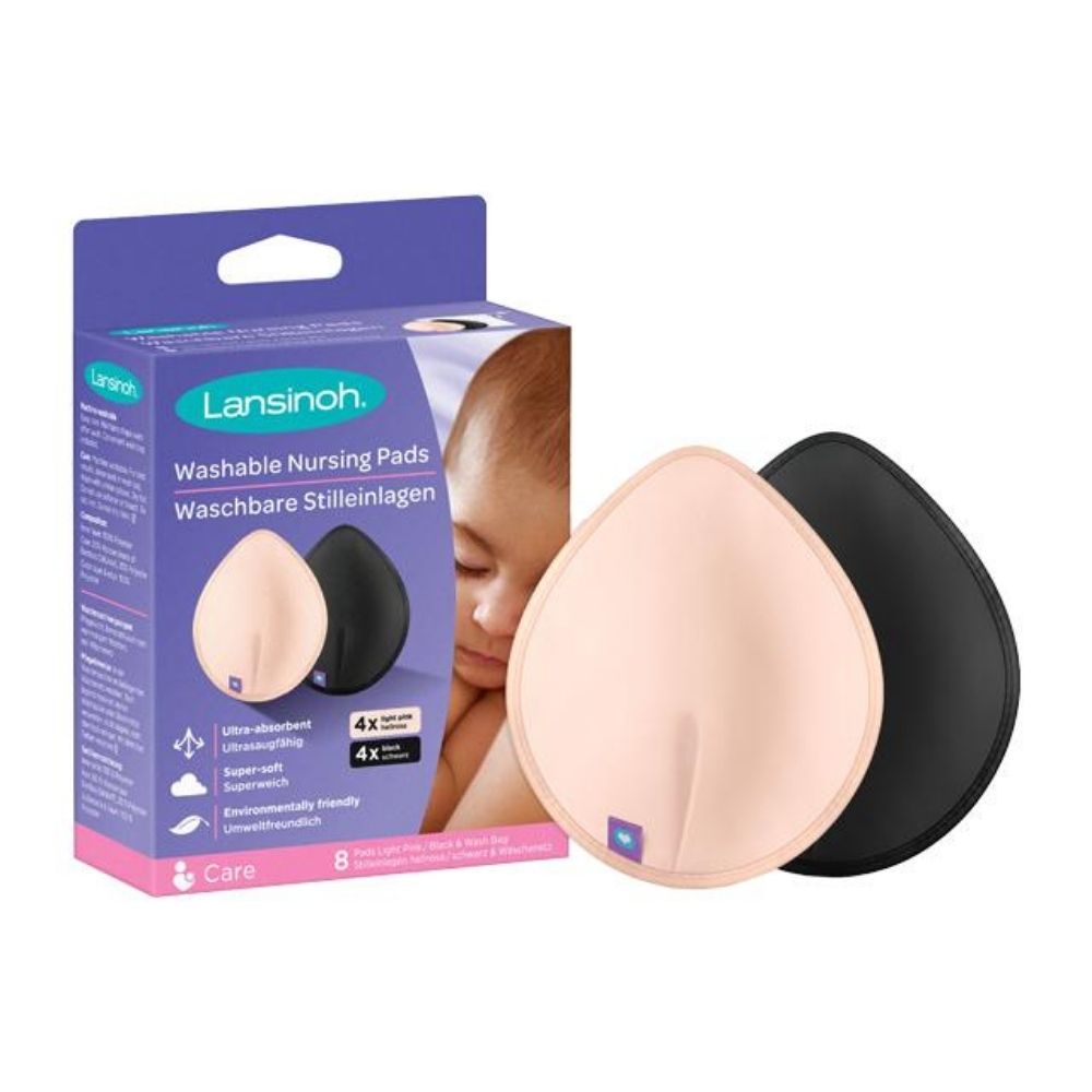 Lansinoh Washable Nursing Pads Light Pink & Black