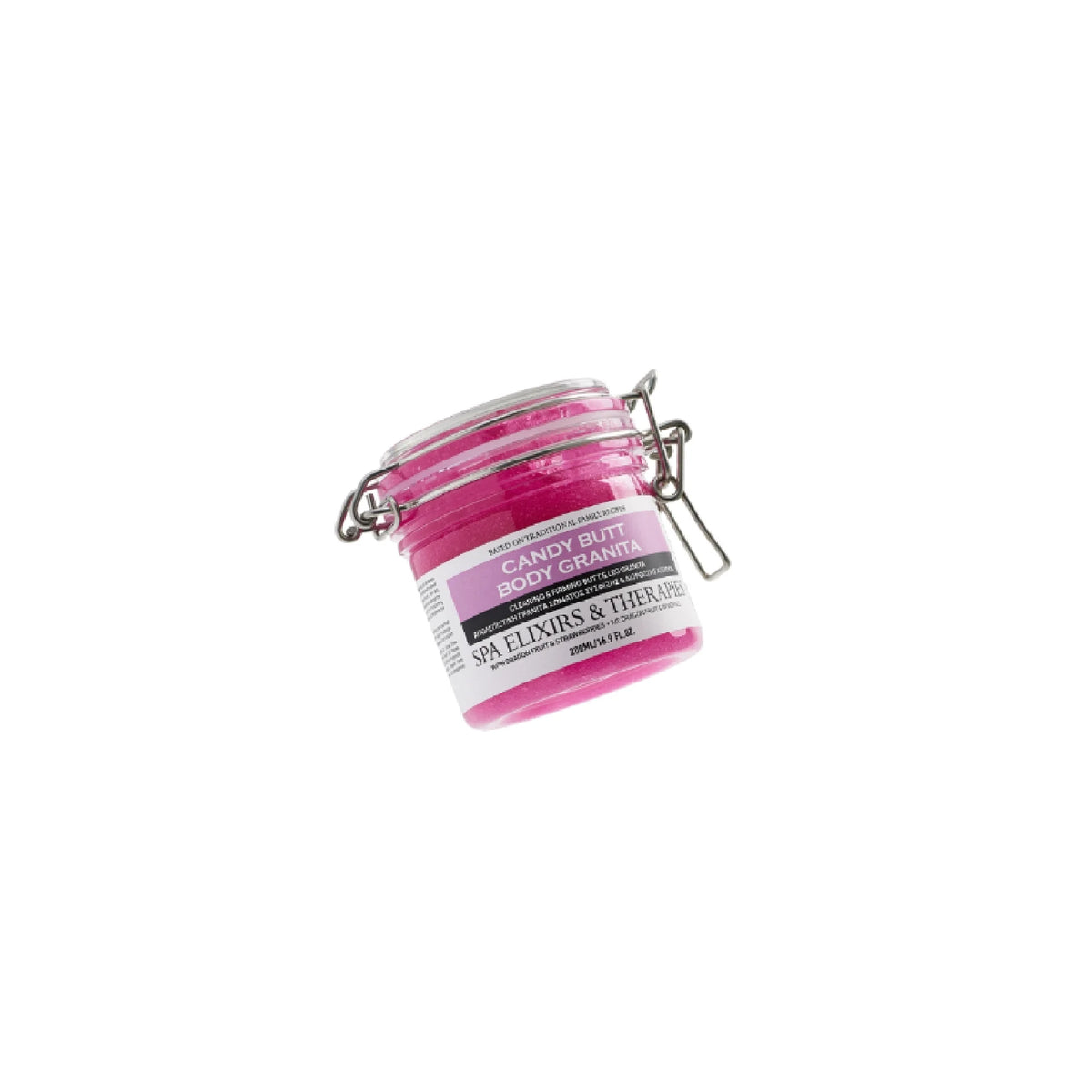 The Pionears Candy Butt Granita – Exfoliating scrub for firm, smooth, and radiant skin with strawberries, dragon fruit, and coconut oil.