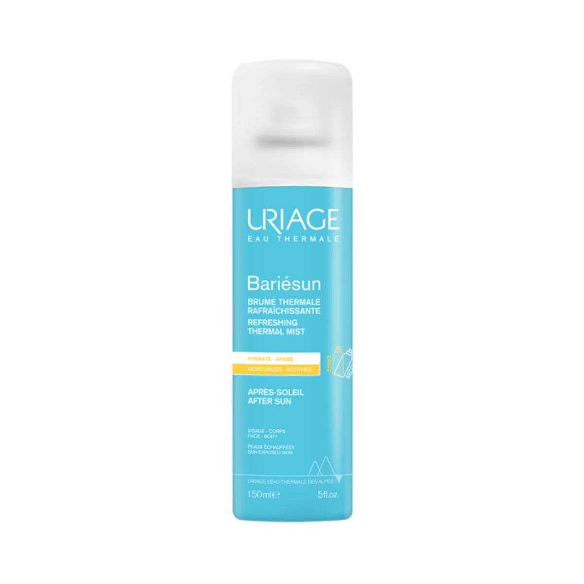 Uriage Bariésun Refreshing Thermal Mist – cooling, after-sun care for sensitive skin.