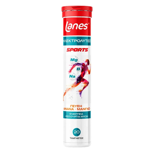 Lanes Electrolytes Sports Pineapple & Mango 20 Effervescent Tablets